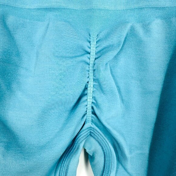 Alphalete Womens Blue Ombre Seamless Amplify Bootie Scrunch Stretch Leggings M - Picture 8 of 12